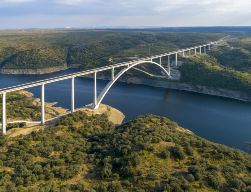 Bridge over the Tajo river in the Alcántara. Cáceres. Spain. 2019. Cáceres. Spain.   2019.