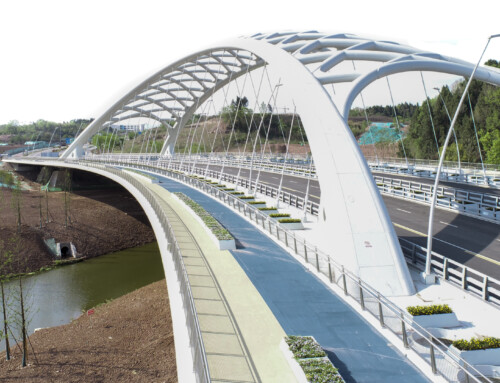 East bridge over Jiangxi river in Chengdu. Sichuan. China. 2022.