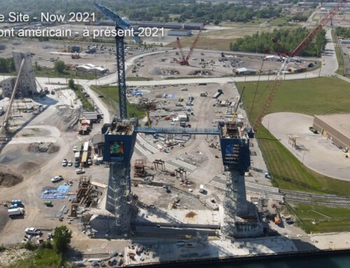 1000 días desde el inicio de la construcción del puente Gordie Howe. Canada y Estados Unidos.