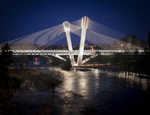 Prince of Viana Bridge over the river Segre. Lérida. Spain. 2010.
